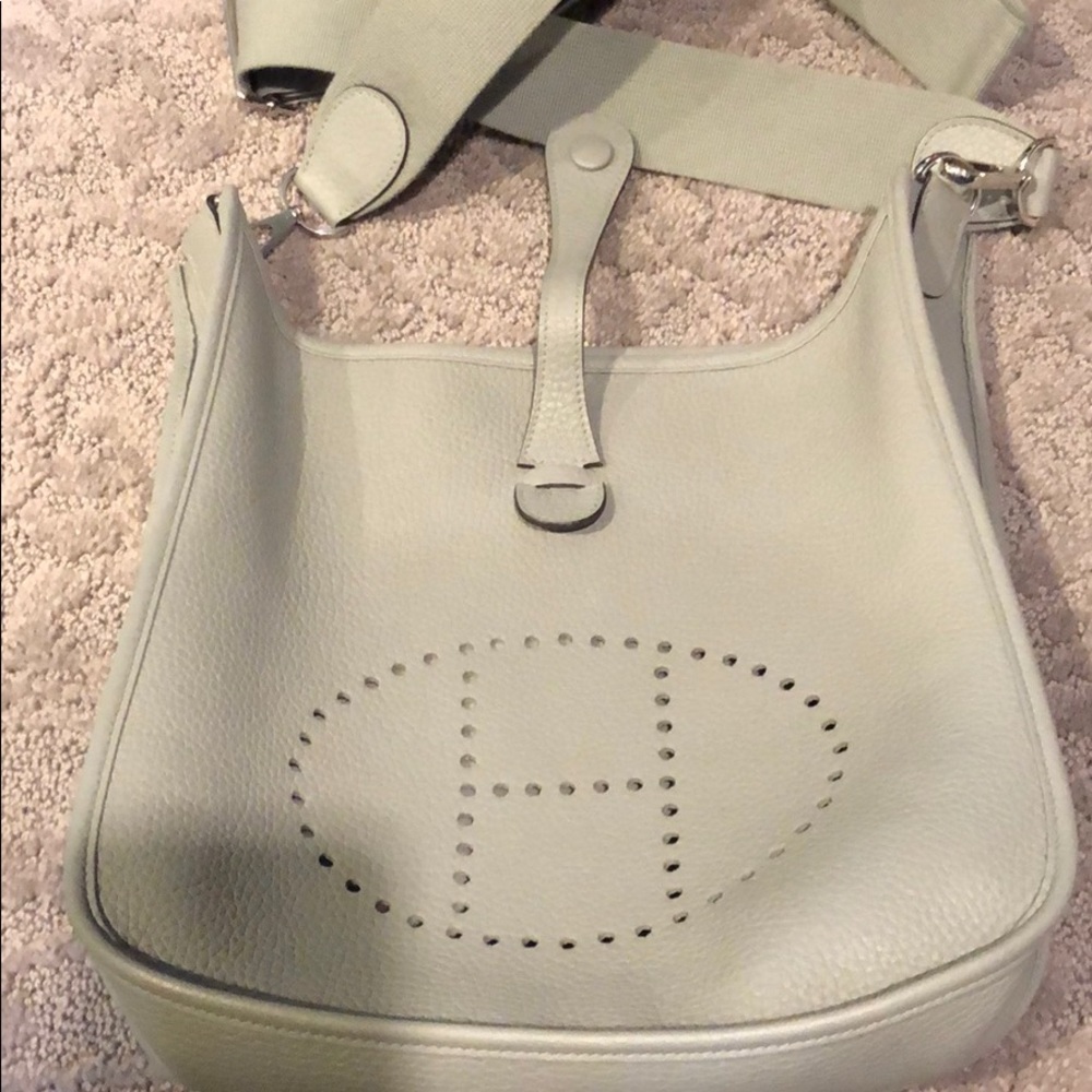 Hermes Evelyne III  PM Clemence Leather Grey